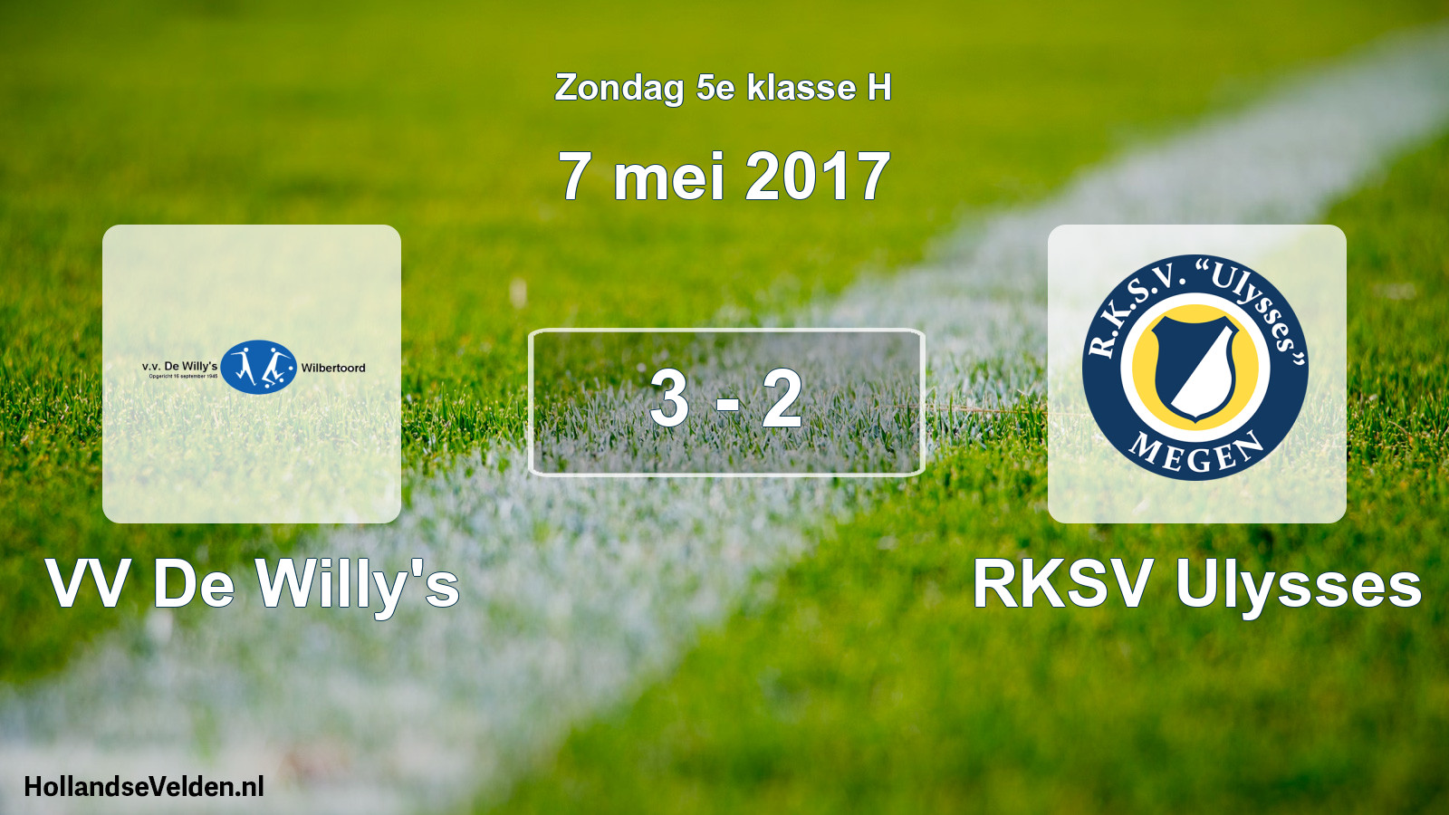 Total number of matches played: VV De Willy's - RKSV Ulysses 3 - 2 (7 May 2017)