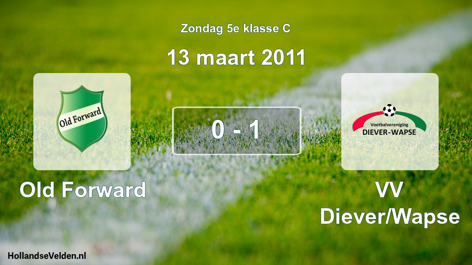 Total number of matches played: Old Forward - VV Diever/Wapse 0 - 1 (13 March 2011)