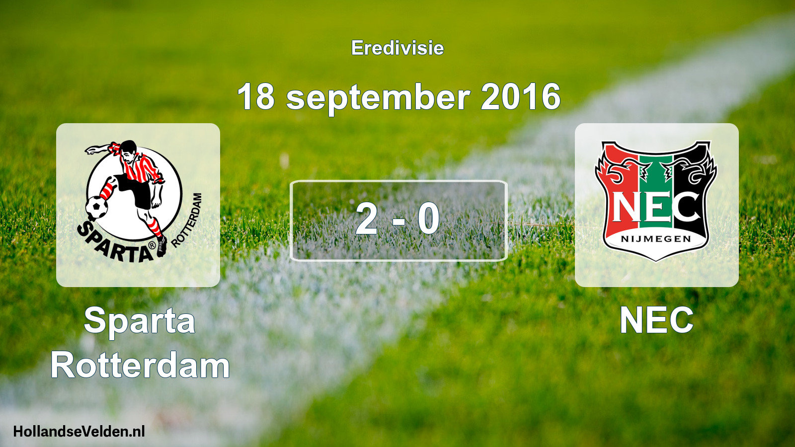 Total number of matches played: Sparta Rotterdam - NEC 2 - 0 (18 September 2016)