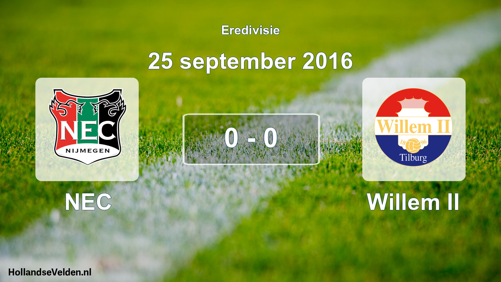 Total number of matches played: NEC - Willem II 0 - 0 (25 September 2016)