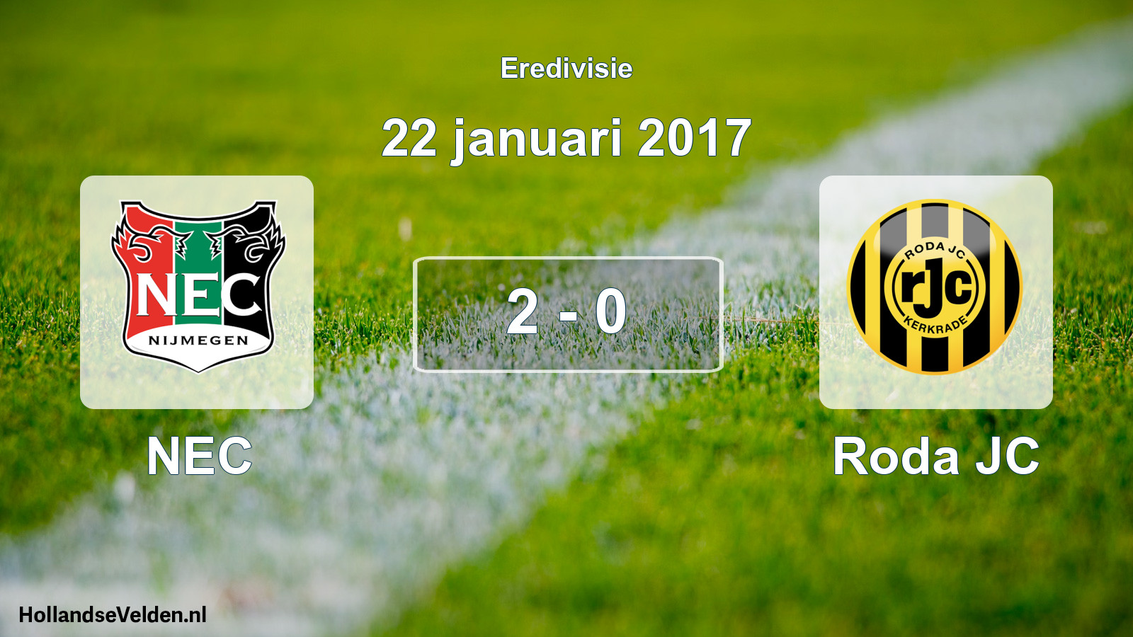 Total number of matches played: NEC - Roda JC 2 - 0 (22 January 2017)
