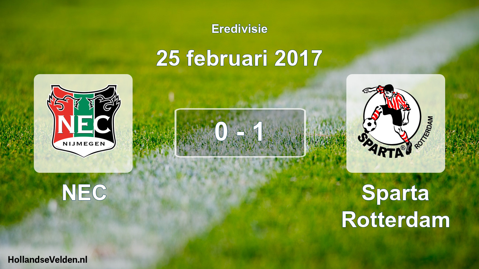 Total number of matches played: NEC - Sparta Rotterdam 0 - 1 (25 February 2017)