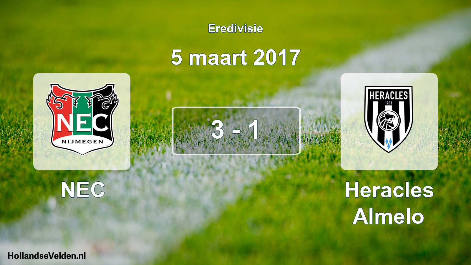 Total number of matches played: NEC - Heracles Almelo 3 - 1 (5 March 2017)