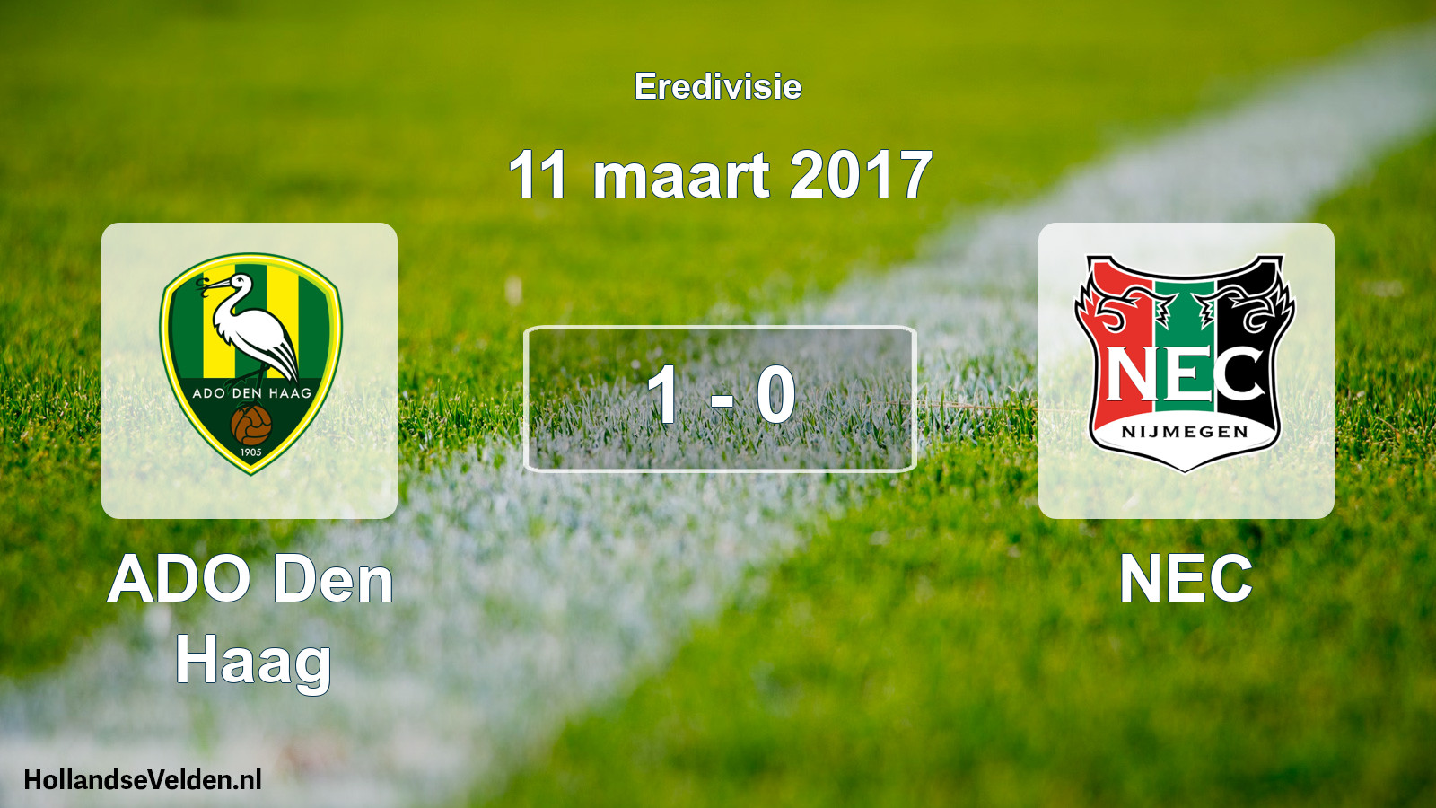Total number of matches played: ADO Den Haag - NEC 1 - 0 (11 March 2017)