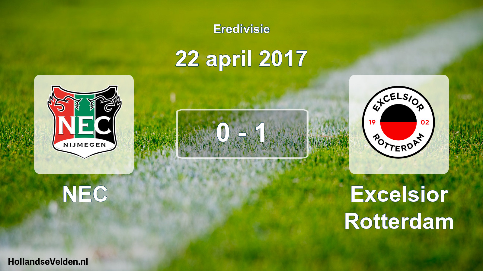 Total number of matches played: NEC - Excelsior Rotterdam 0 - 1 (22 April 2017)