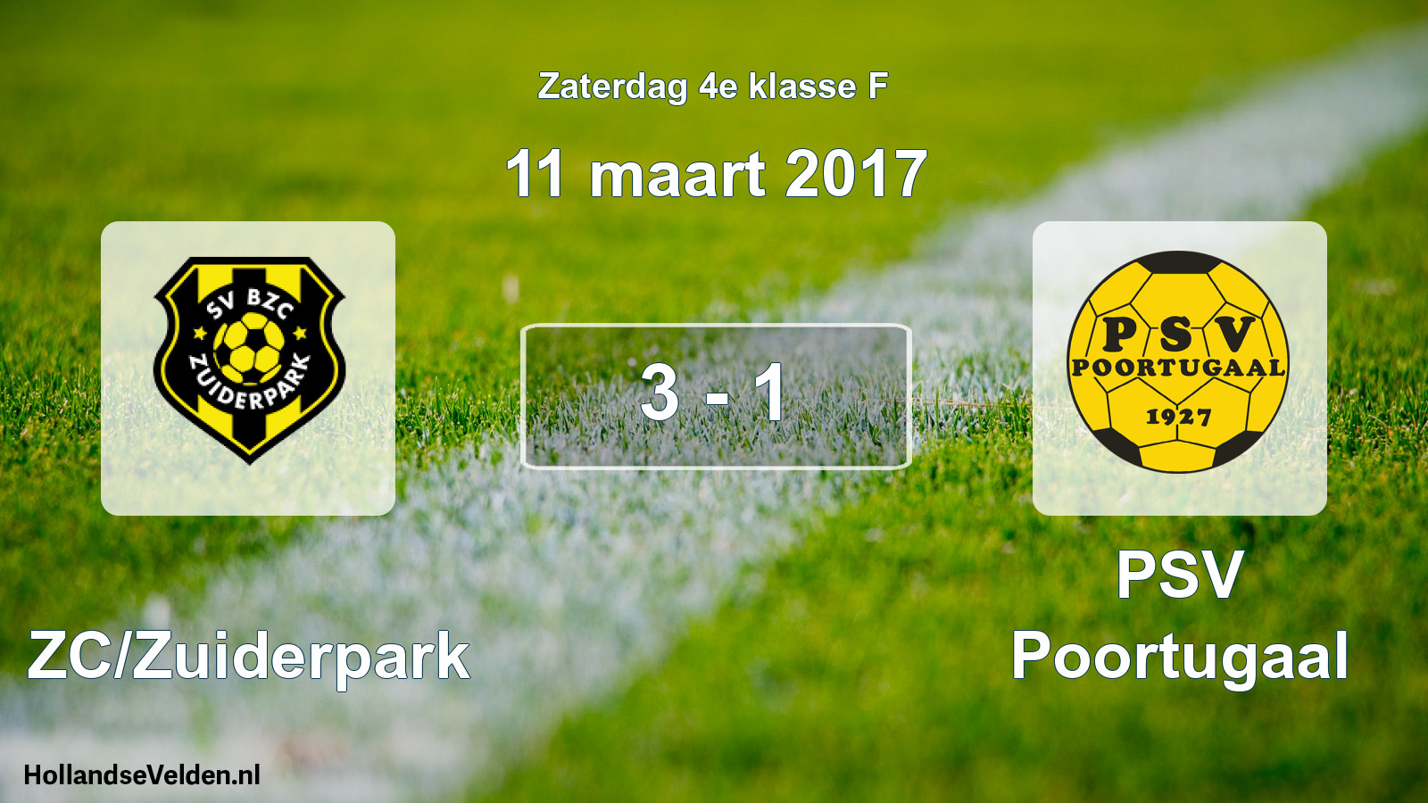 Total number of matches played: BZC/Zuiderpark - PSV Poortugaal 3 - 1 (11 March 2017)