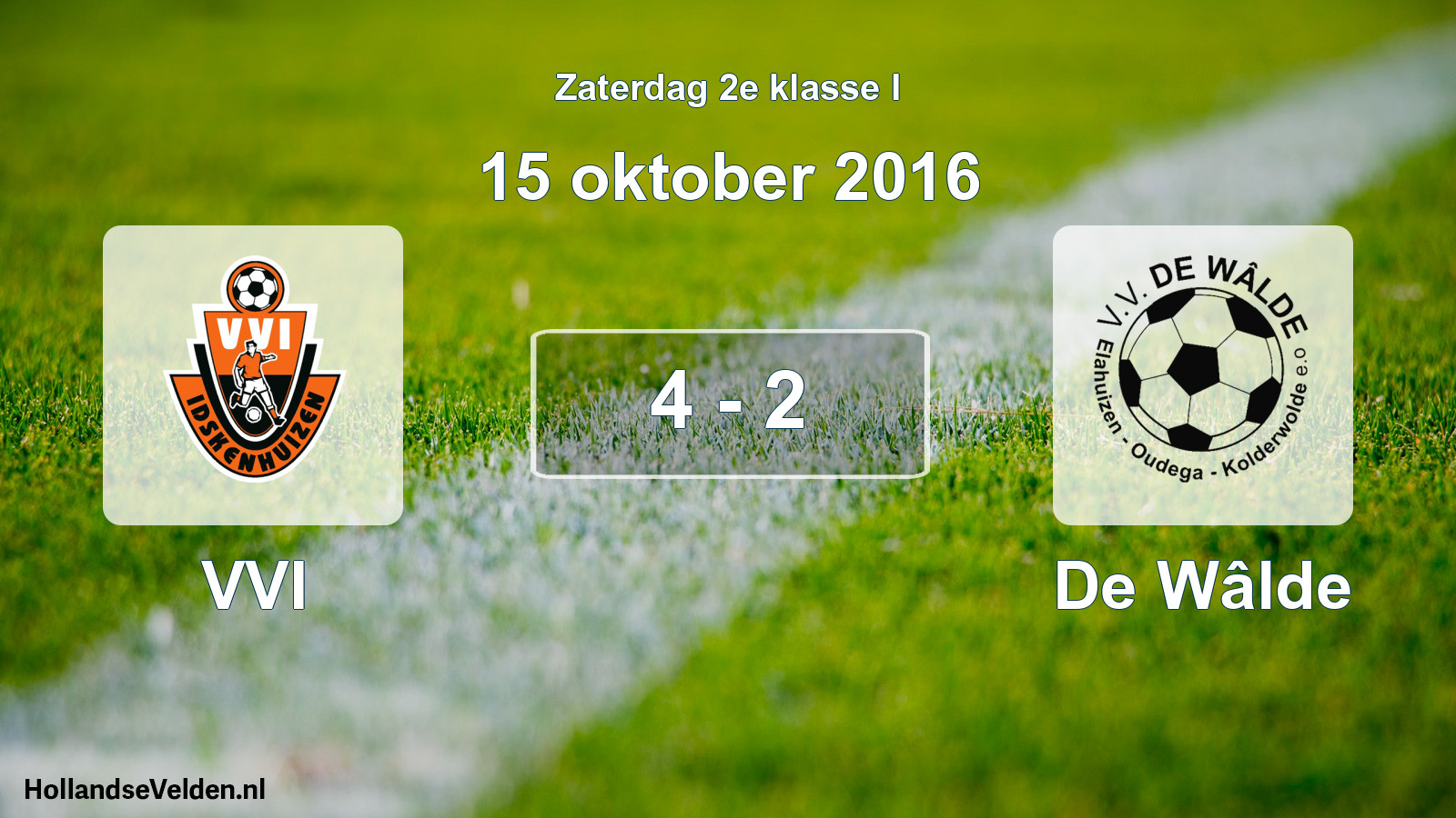 Total number of matches played: VVI - De Wâlde 4 - 2 (15 October 2016)