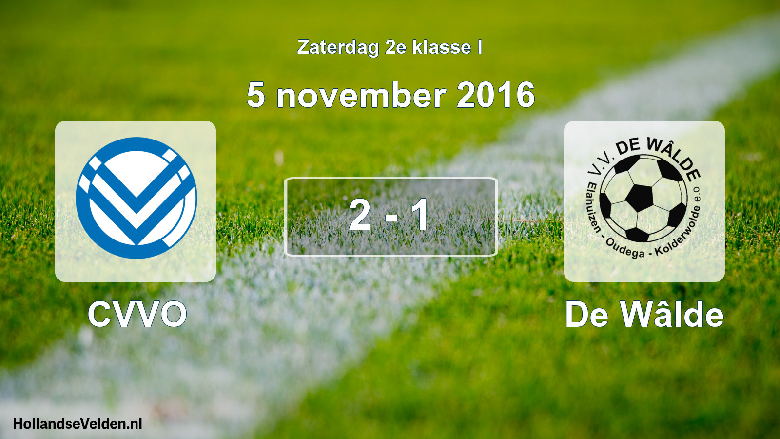 Total number of matches played: CVVO - De Wâlde 2 - 1 (5 November 2016)