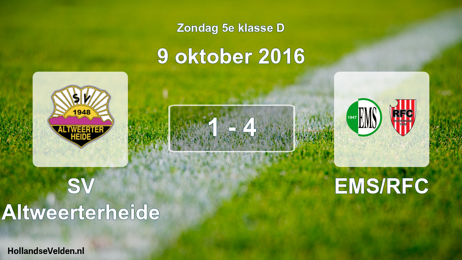 Total number of matches played: SV Altweerterheide - EMS/RFC 1 - 4 (9 October 2016)