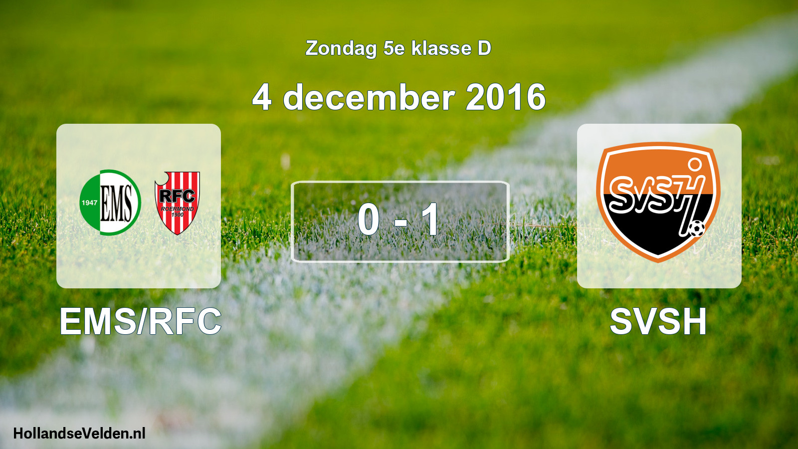 Total number of matches played: EMS/RFC - SVSH 0 - 1 (4 December 2016)