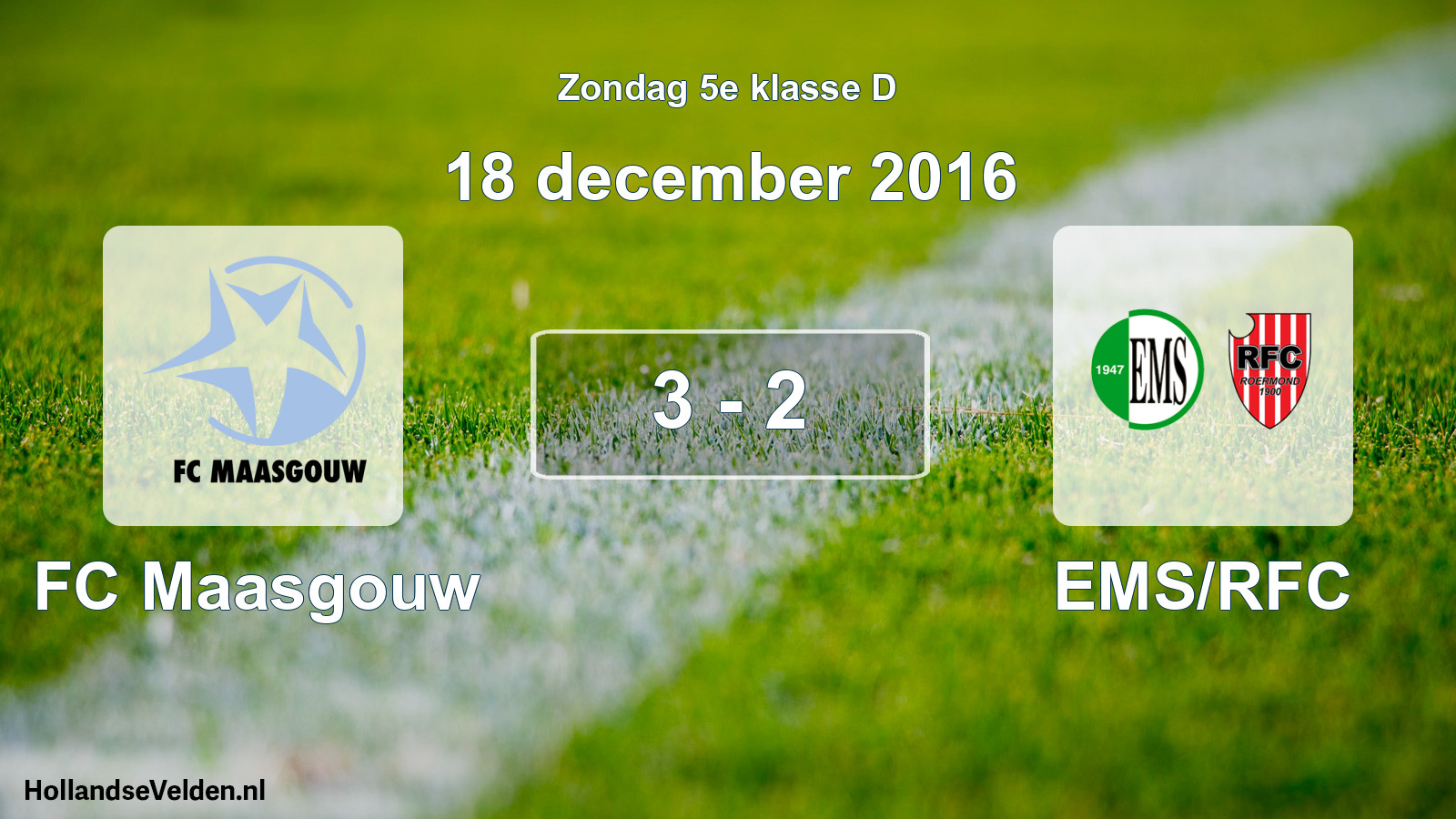 Total number of matches played: FC Maasgouw - EMS/RFC 3 - 2 (18 December 2016)