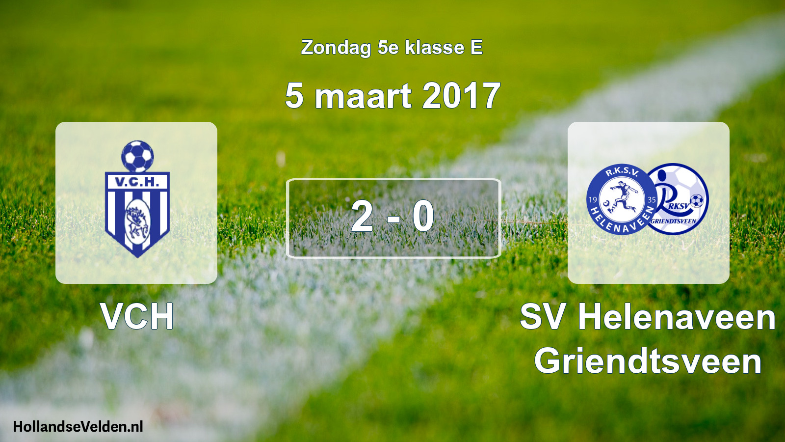 Total number of matches played: VCH - SV Helenaveen Griendtsveen 2 - 0 (5 March 2017)