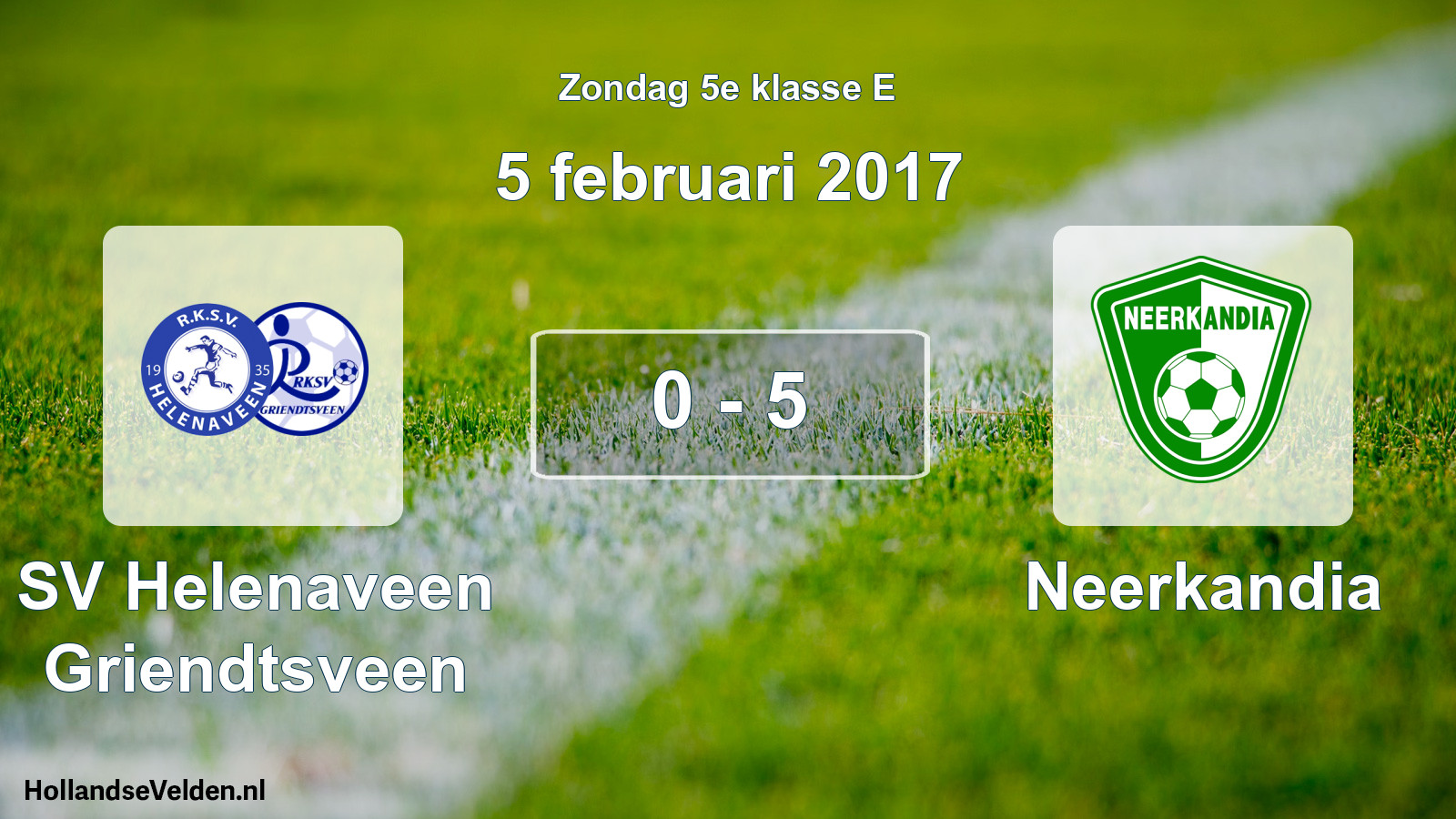 Total number of matches played: SV Helenaveen Griendtsveen - Neerkandia 0 - 5 (5 February 2017)