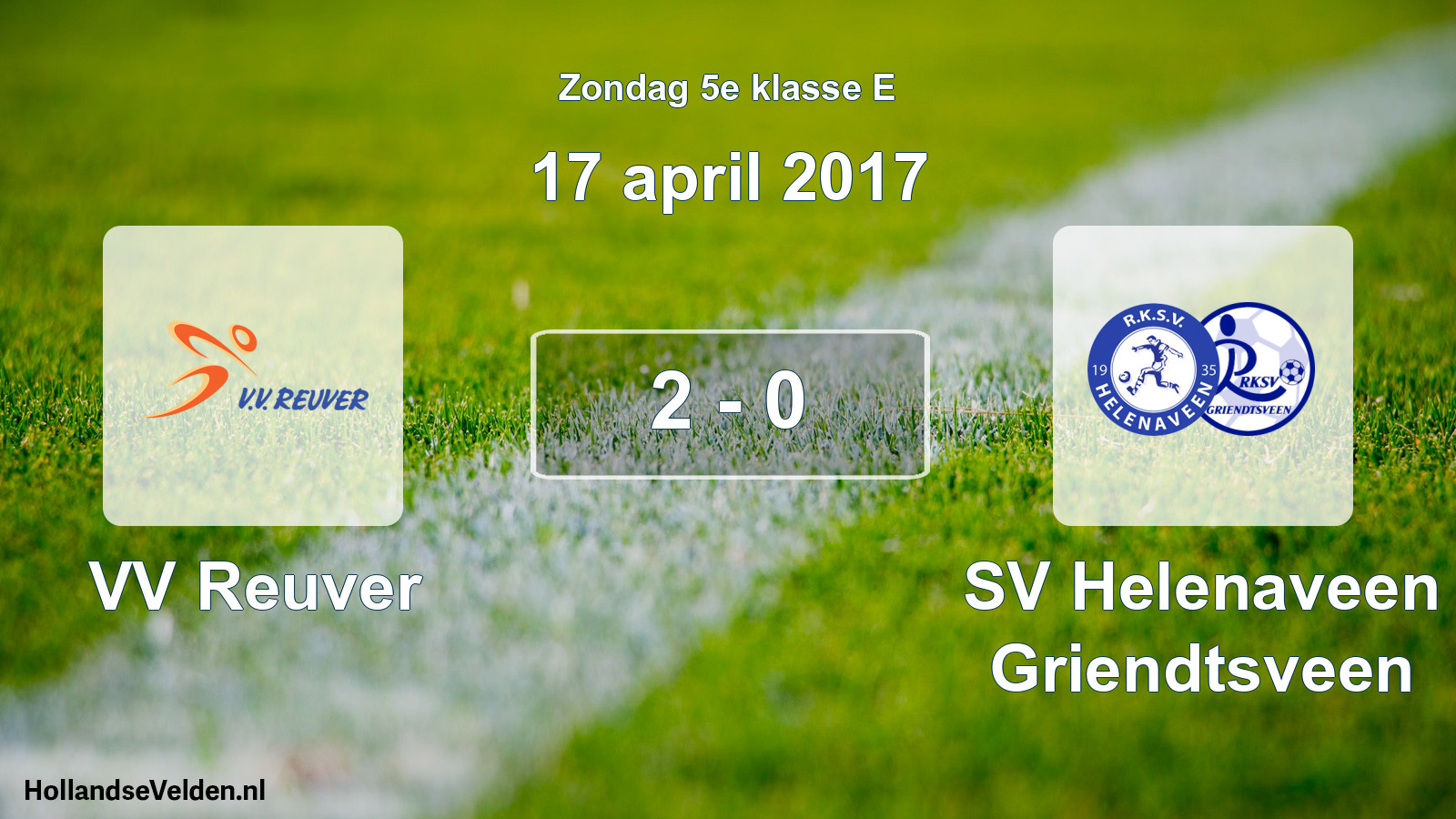 Total number of matches played: VV Reuver - SV Helenaveen Griendtsveen 2 - 0 (17 April 2017)