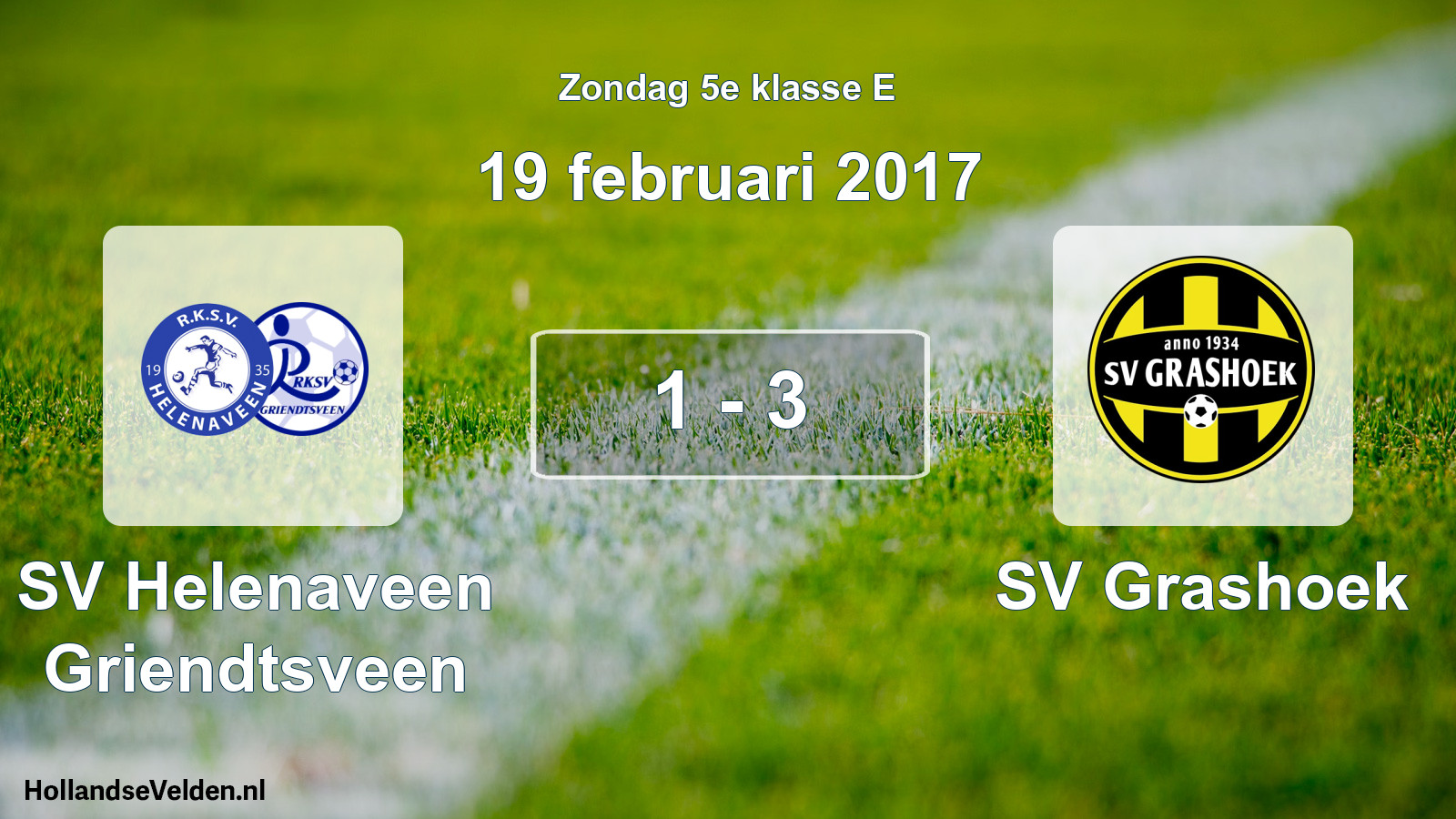 Total number of matches played: SV Helenaveen Griendtsveen - SV Grashoek 1 - 3 (19 February 2017)