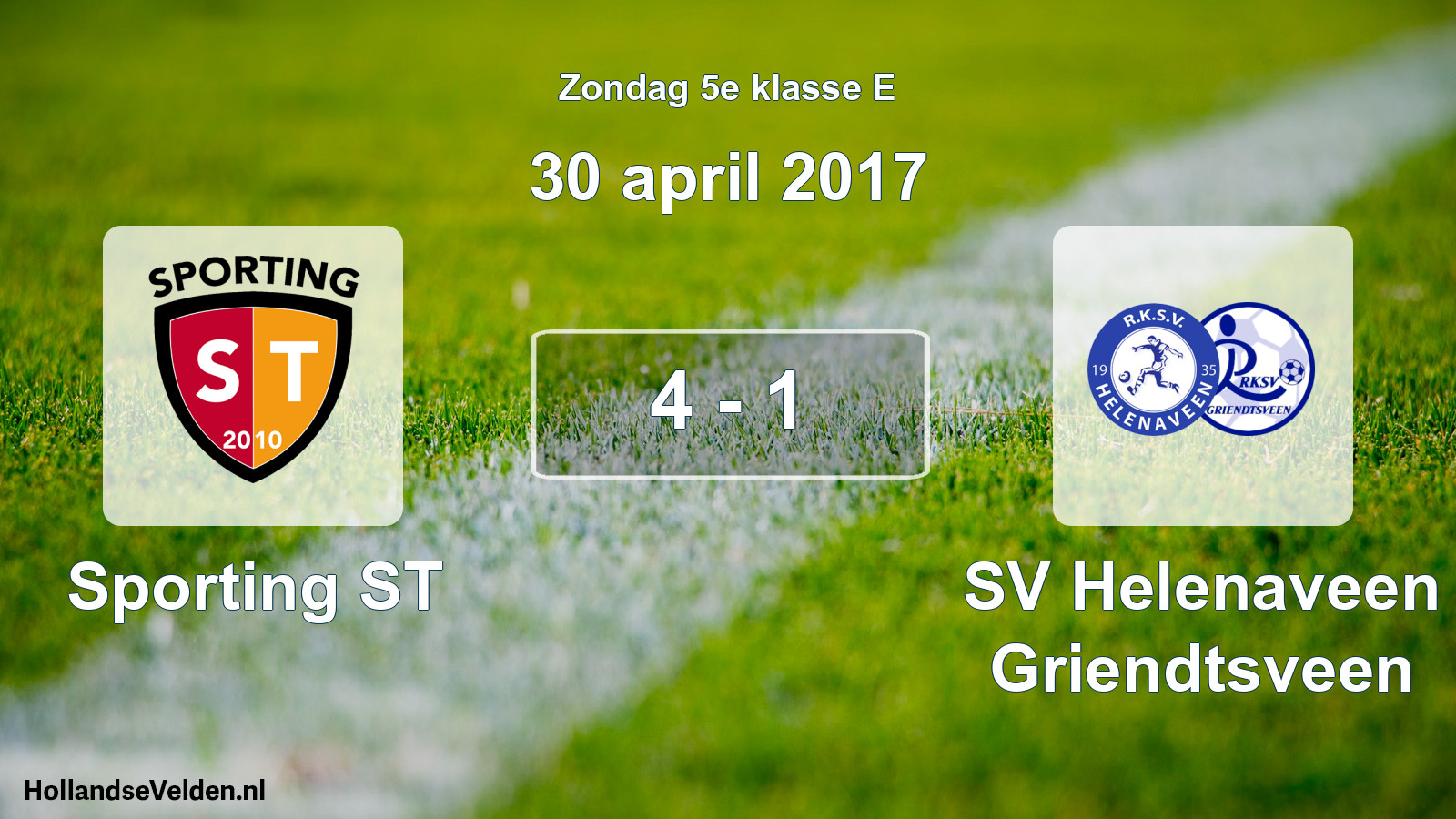 Total number of matches played: Sporting ST - SV Helenaveen Griendtsveen 4 - 1 (30 April 2017)
