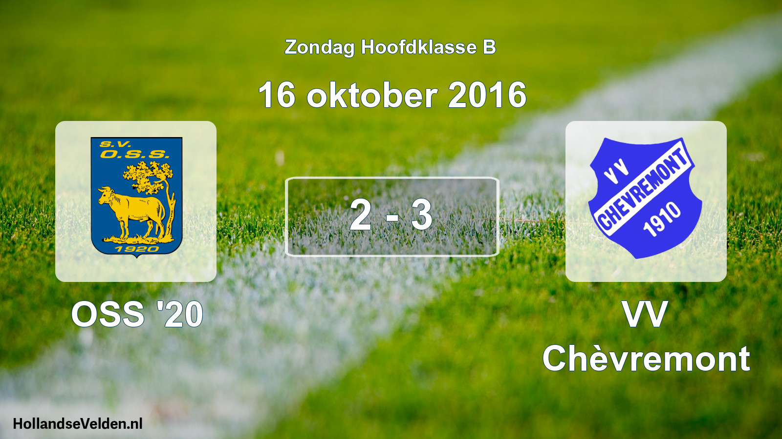 Total number of matches played: OSS '20 - VV Chèvremont 2 - 3 (16 October 2016)