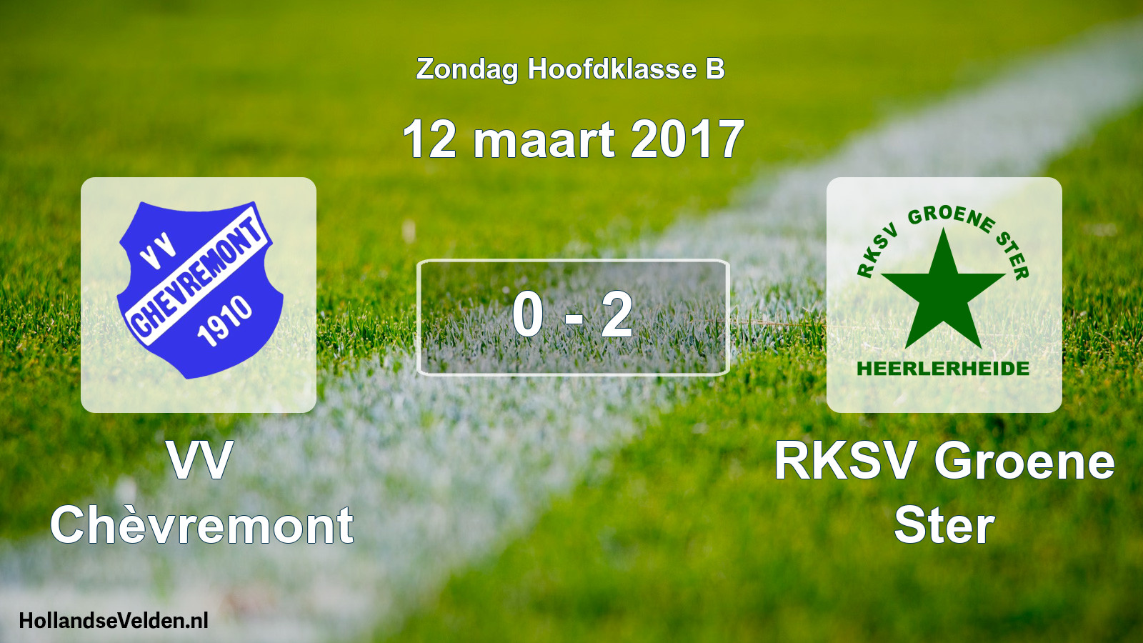 Total number of matches played: VV Chèvremont - RKSV Groene Ster 0 - 2 (12 March 2017)