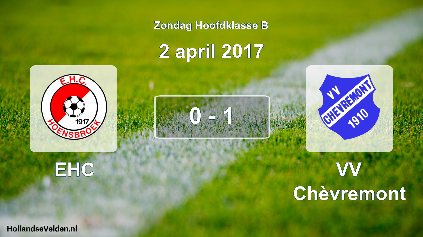 Total number of matches played: EHC - VV Chèvremont 0 - 1 (2 April 2017)