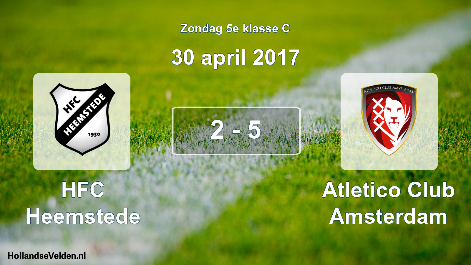 Total number of matches played: HFC Heemstede - Atletico Club Amsterdam 2 - 5 (30 April 2017)