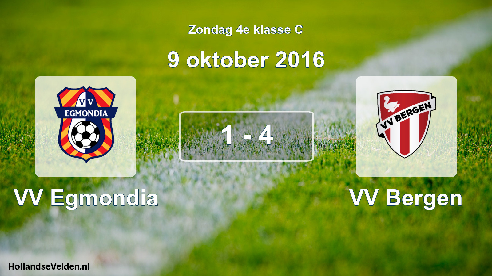 Total number of matches played: VV Egmondia - VV Bergen 1 - 4 (9 October 2016)
