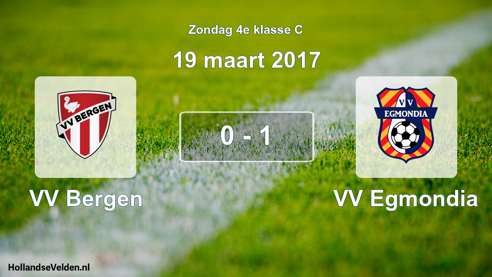 Total number of matches played: VV Bergen - VV Egmondia 0 - 1 (19 March 2017)