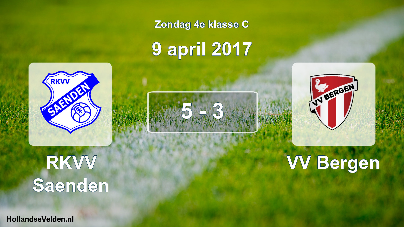 Total number of matches played: RKVV Saenden - VV Bergen 5 - 3 (9 April 2017)