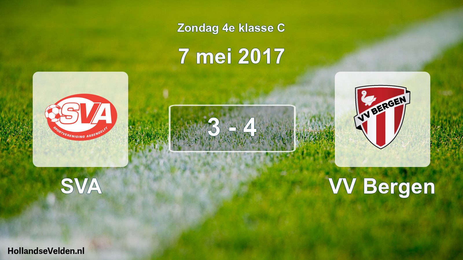 Total number of matches played: SVA - VV Bergen 3 - 4 (7 May 2017)