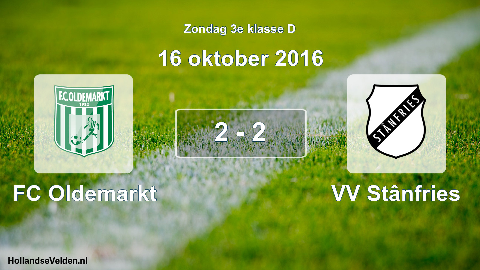 Total number of matches played: FC Oldemarkt - VV Stânfries 2 - 2 (16 October 2016)