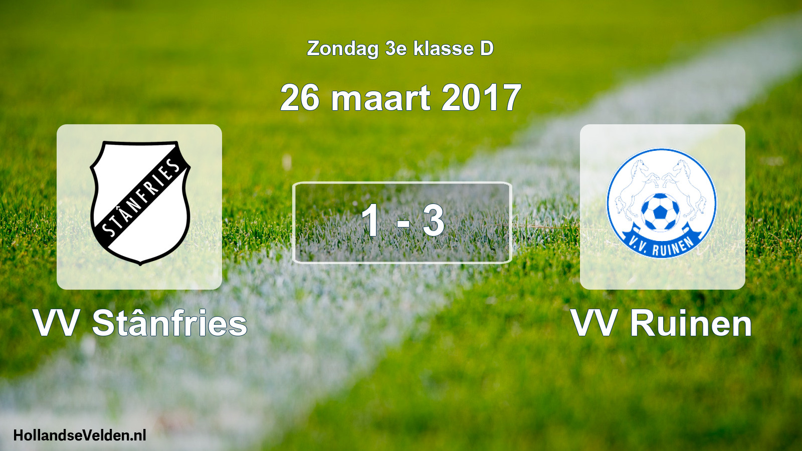 Total number of matches played: VV Stânfries - VV Ruinen 1 - 3 (26 March 2017)