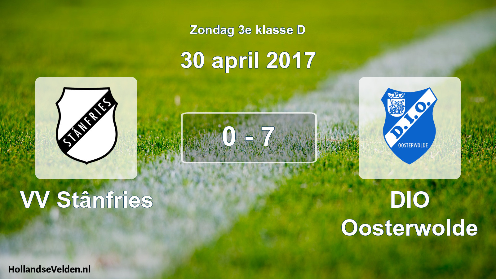 Total number of matches played: VV Stânfries - DIO Oosterwolde 0 - 7 (30 April 2017)