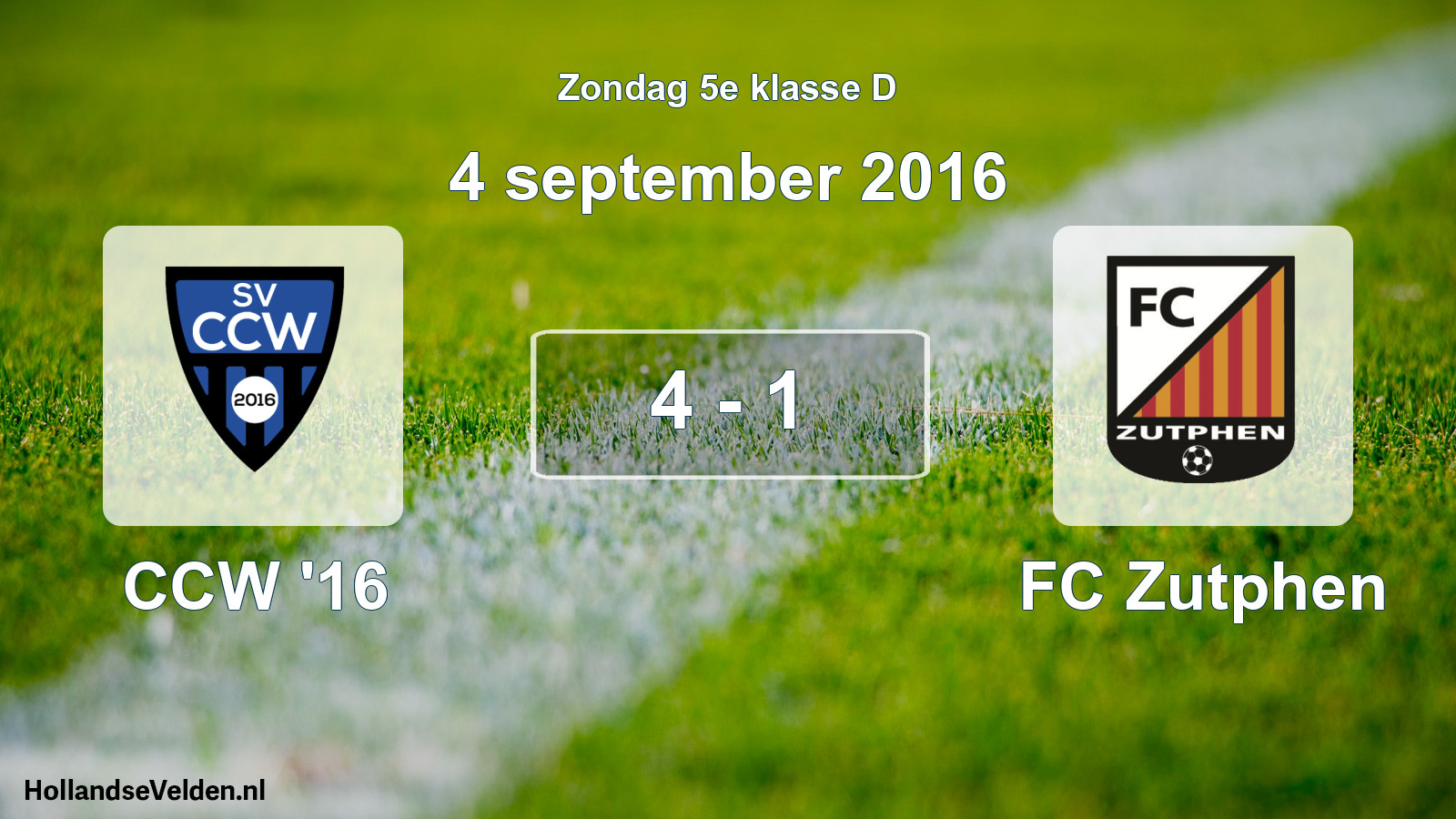 Total number of matches played: CCW '16 - FC Zutphen 4 - 1 (4 September 2016)
