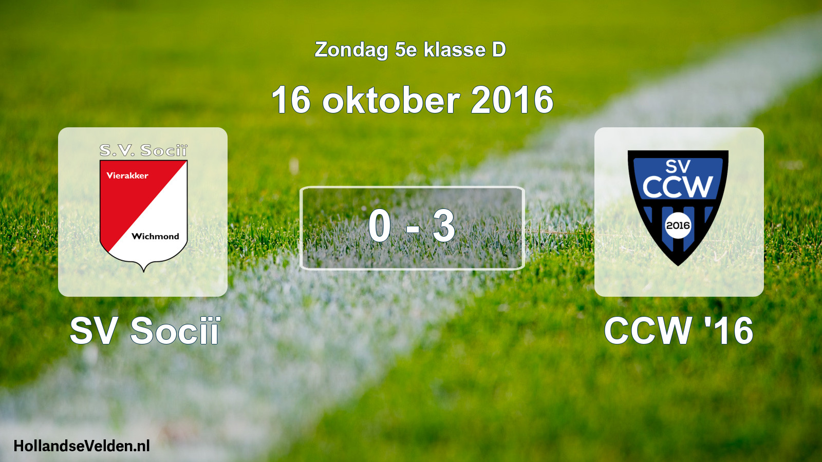 Total number of matches played: SV Sociï - CCW '16 0 - 3 (16 October 2016)