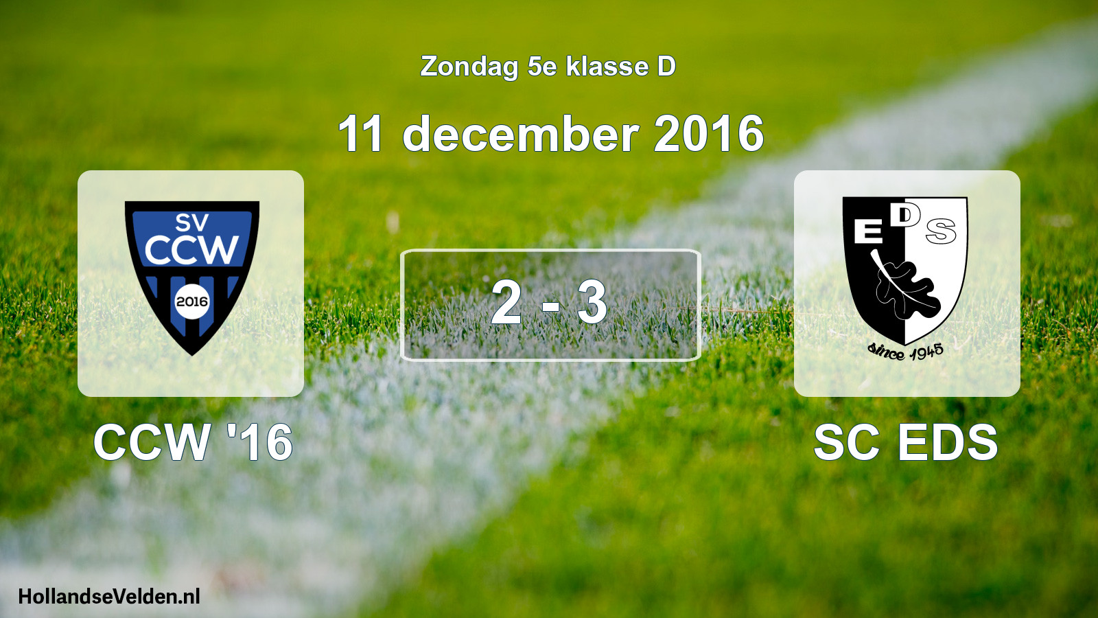 Total number of matches played: CCW '16 - SC EDS 2 - 3 (11 December 2016)