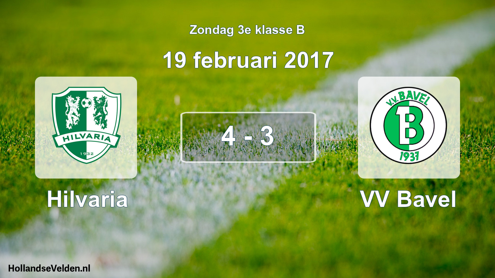 Total number of matches played: Hilvaria - VV Bavel 4 - 3 (19 February 2017)