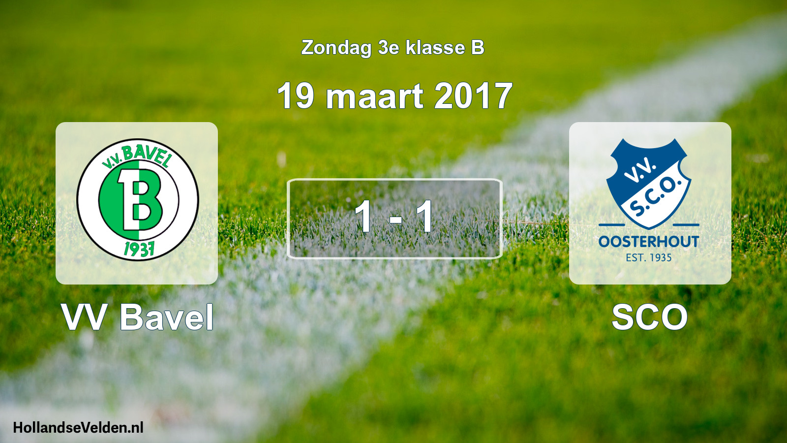 Total number of matches played: VV Bavel - SCO 1 - 1 (19 March 2017)