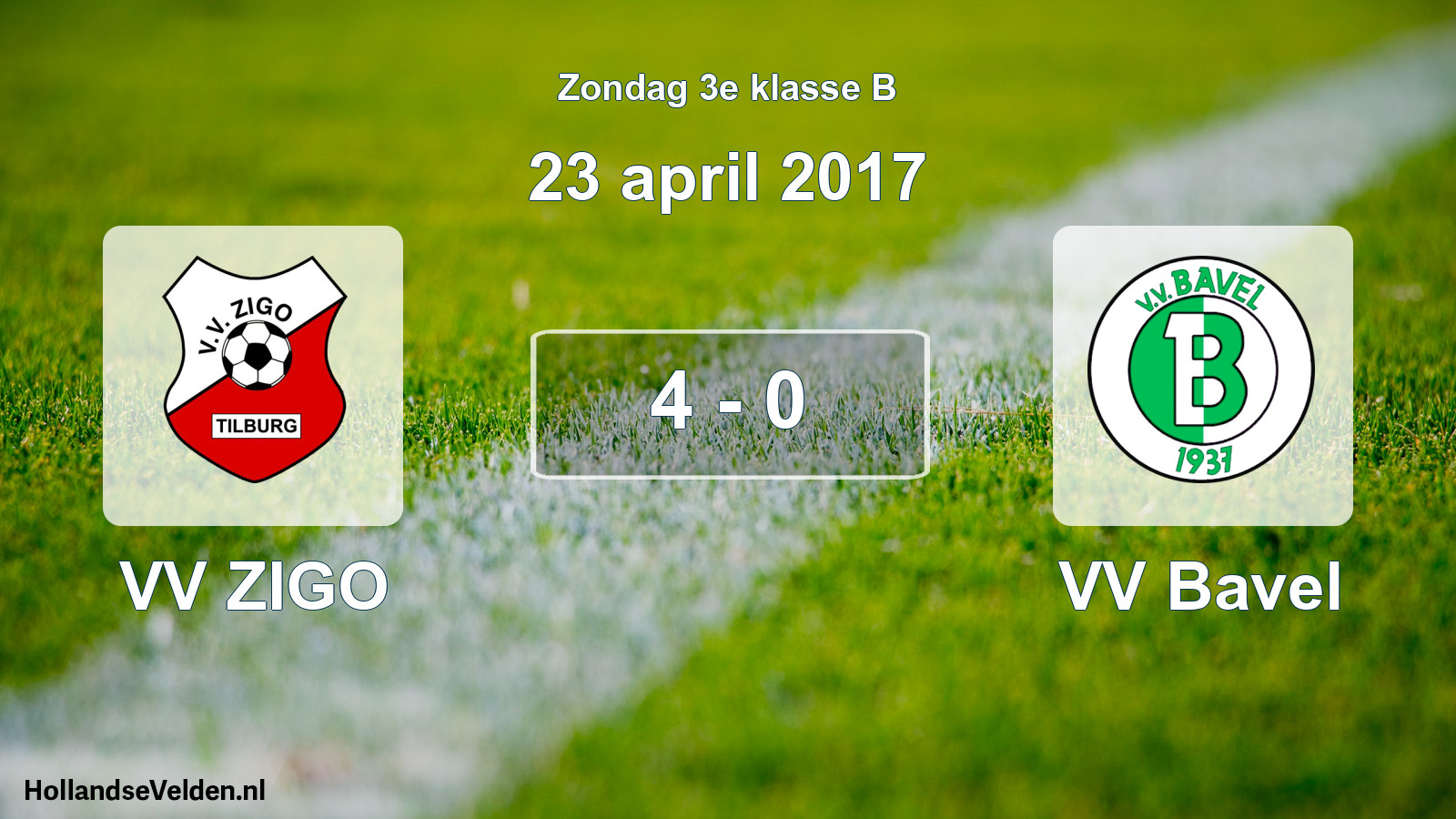 Total number of matches played: VV ZIGO - VV Bavel 4 - 0 (23 April 2017)