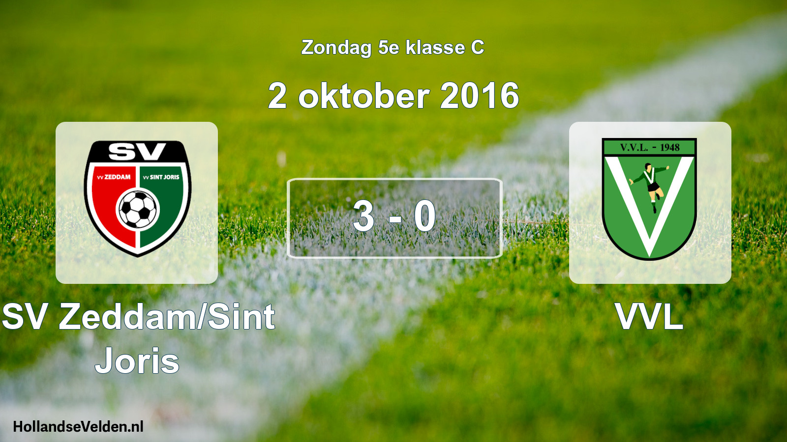 Total number of matches played: SV Zeddam/Sint Joris - VVL 3 - 0 (2 October 2016)