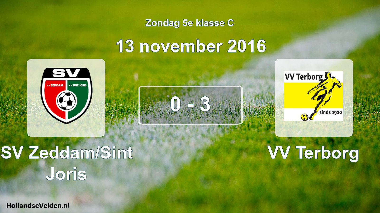 Total number of matches played: SV Zeddam/Sint Joris - VV Terborg 0 - 3 (13 November 2016)