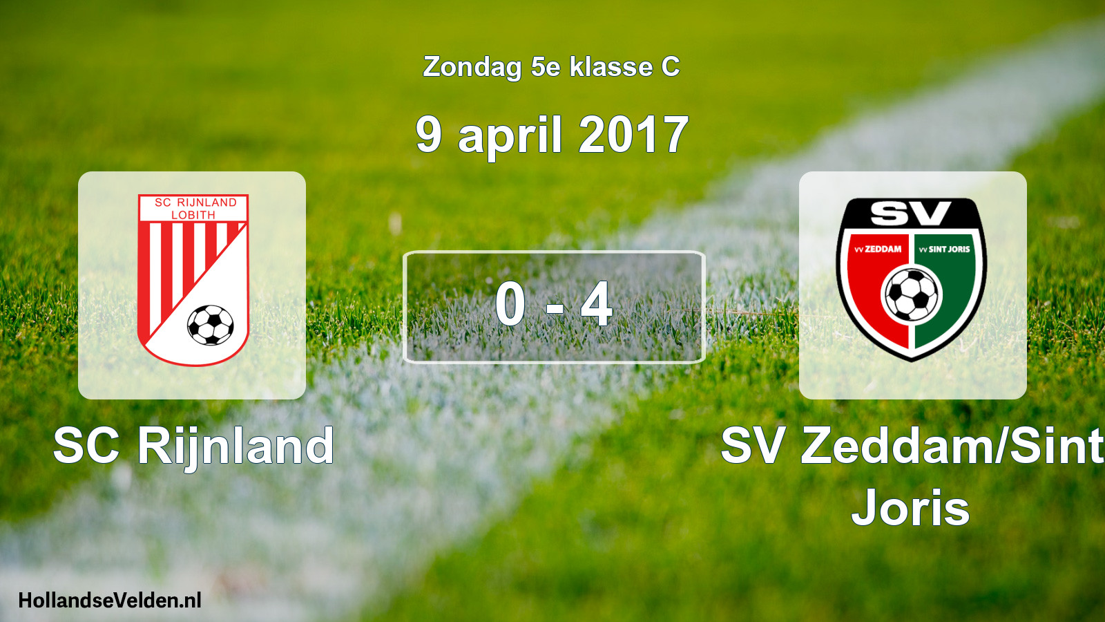 Total number of matches played: SC Rijnland - SV Zeddam/Sint Joris 0 - 4 (9 April 2017)