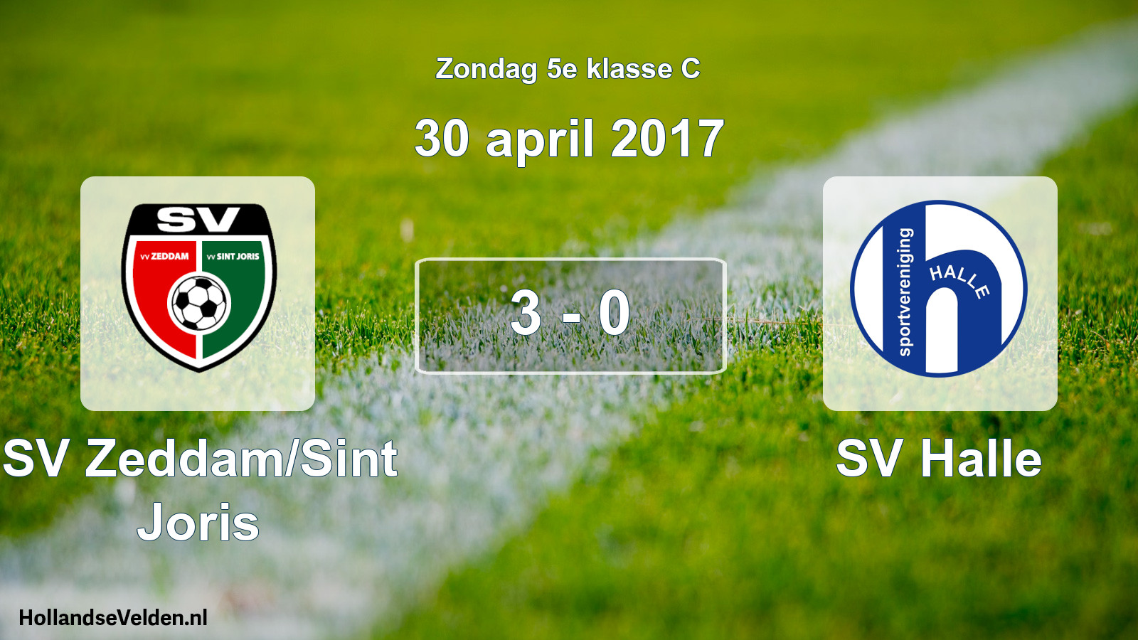Total number of matches played: SV Zeddam/Sint Joris - SV Halle 3 - 0 (30 April 2017)