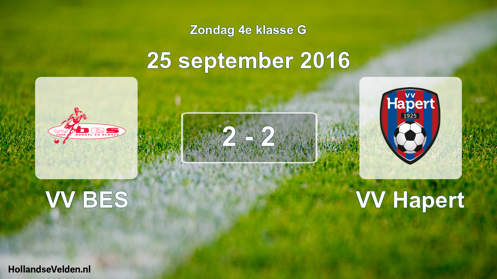 Total number of matches played: VV BES - VV Hapert 2 - 2 (25 September 2016)