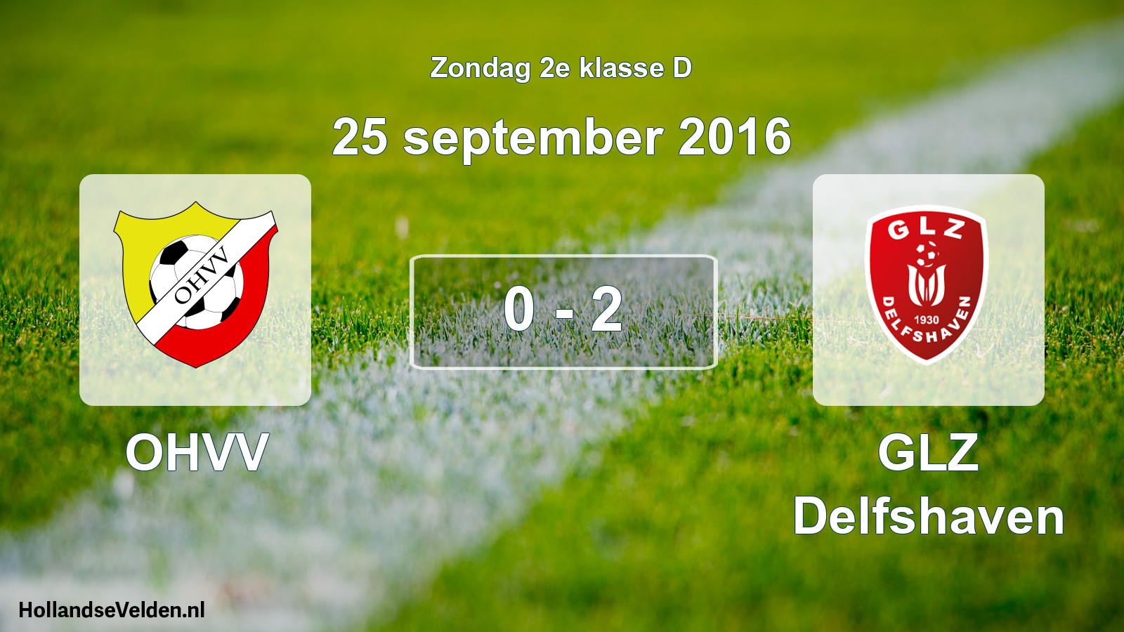 Total number of matches played: OHVV - GLZ Delfshaven 0 - 2 (25 September 2016)