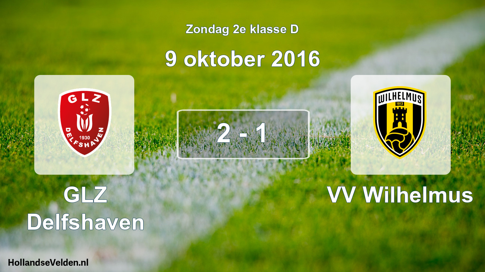 Total number of matches played: GLZ Delfshaven - VV Wilhelmus 2 - 1 (9 October 2016)
