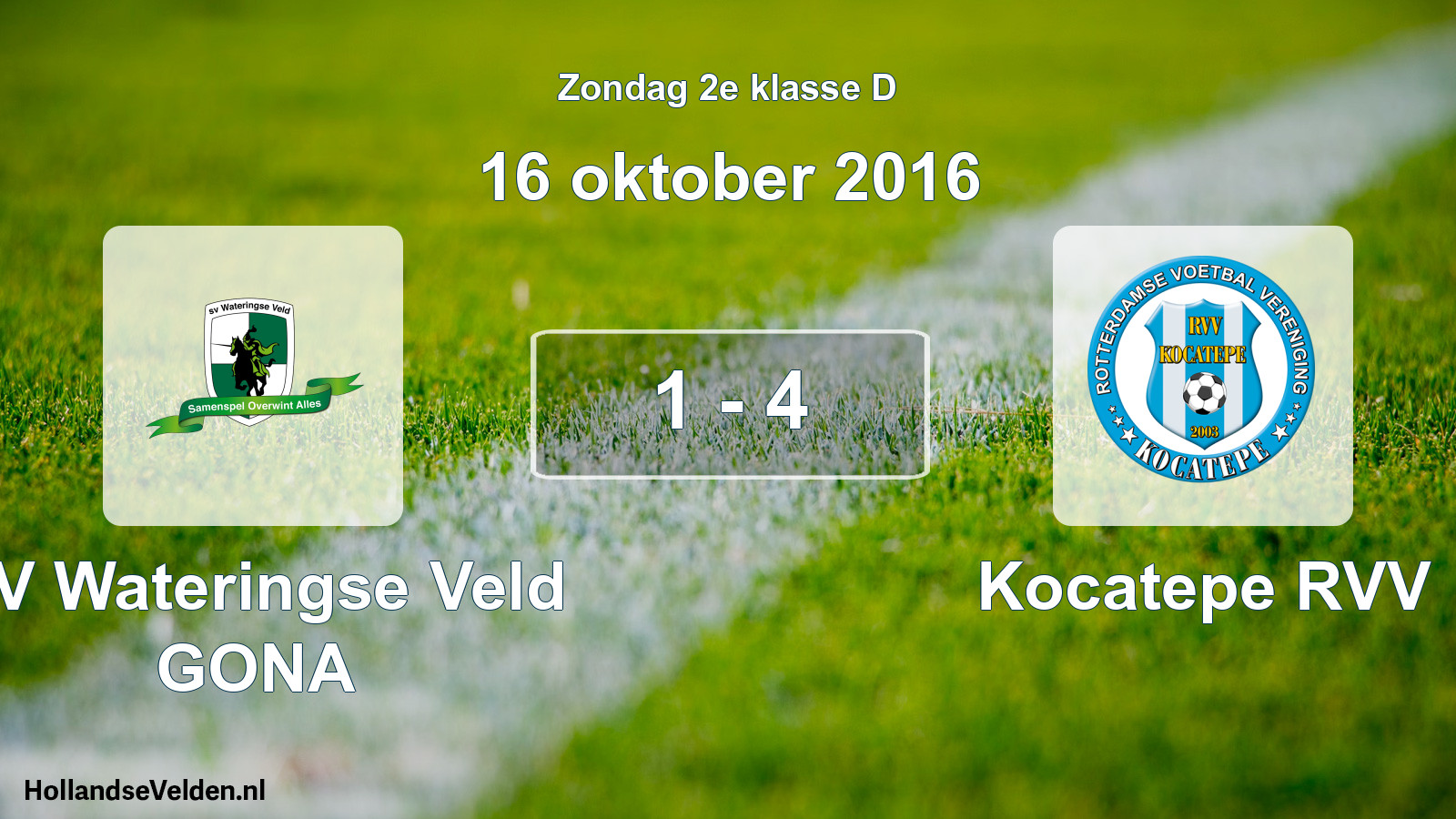 Total number of matches played: SV Wateringse Veld GONA - Kocatepe RVV 1 - 4 (16 October 2016)