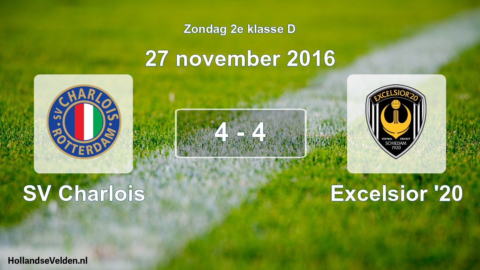 Total number of matches played: SV Charlois - Excelsior '20 4 - 4 (27 November 2016)