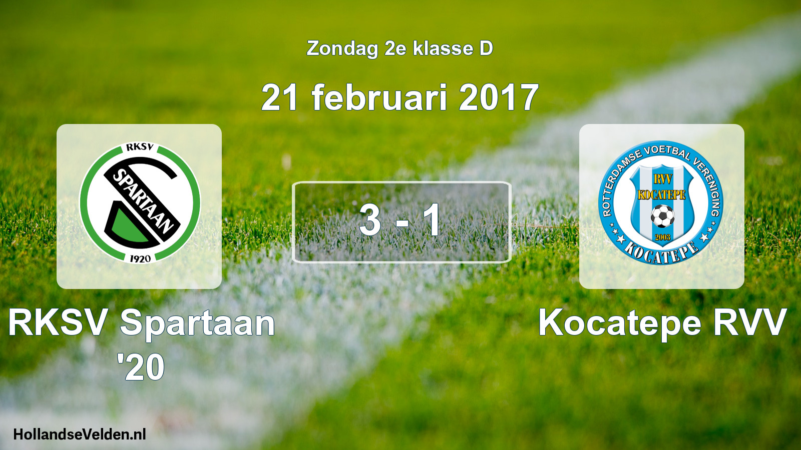 Total number of matches played: RKSV Spartaan '20 - Kocatepe RVV 3 - 1 (21 February 2017)