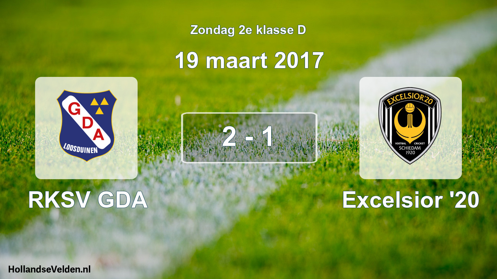 Total number of matches played: RKSV GDA - Excelsior '20 2 - 1 (19 March 2017)
