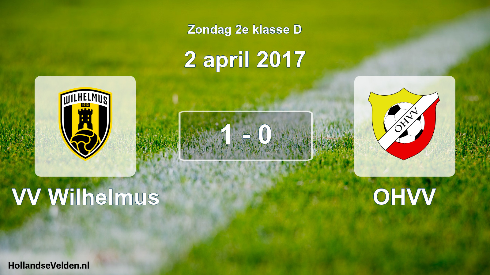 Total number of matches played: VV Wilhelmus - OHVV 1 - 0 (2 April 2017)