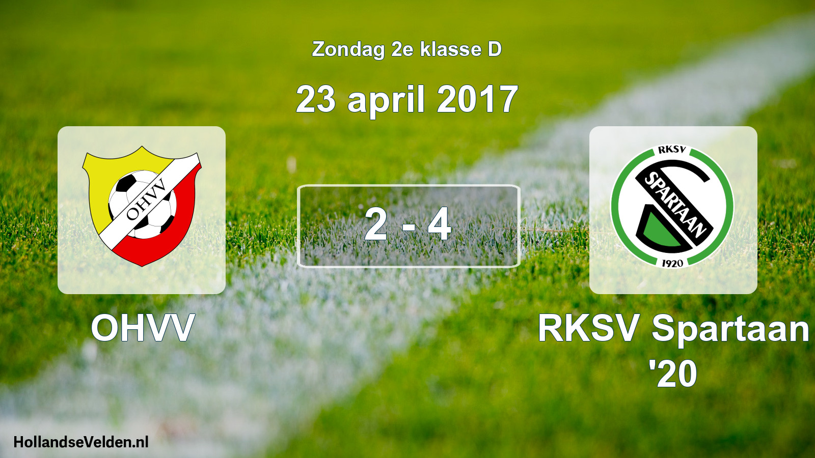 Total number of matches played: OHVV - RKSV Spartaan '20 2 - 4 (23 April 2017)